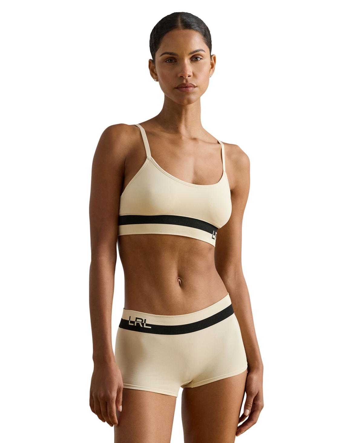 Ralph Lauren Scoop Neck Bralette In Neutral
