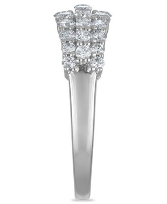Diamond 3-Row Band Ring (1 ct. t.w.) in 14k White Gold