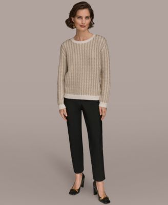 Women's Long Sleeve Two-Tone Sweater