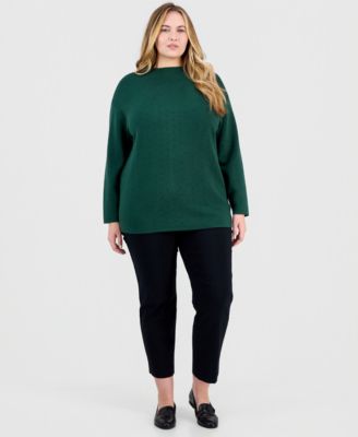 Plus Size Embellished Funnel-Neck Sweater