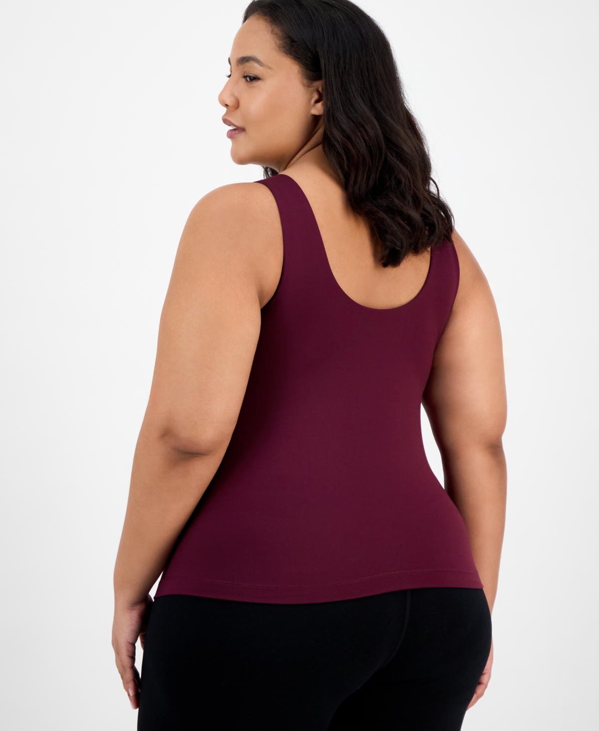 Id Ideology Plus Size Studio V-neck Tank Top, Macy's Exclusive In Purple