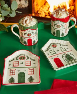 Christmas Tree Village Mug, Red
