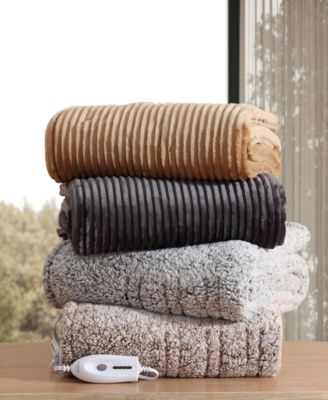 Mountain Valley Ribbed Plush Heated Throw, 70" x 50"