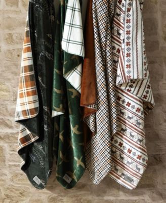 Printed Lush Flannel Throw, 70" x 60"
