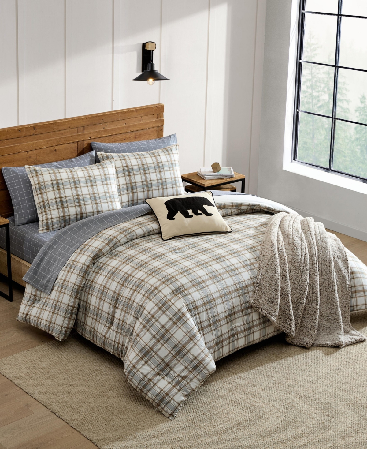 Eddie Bauer Ashland Plaid Cotton Reversible -Pc. Comforter Set