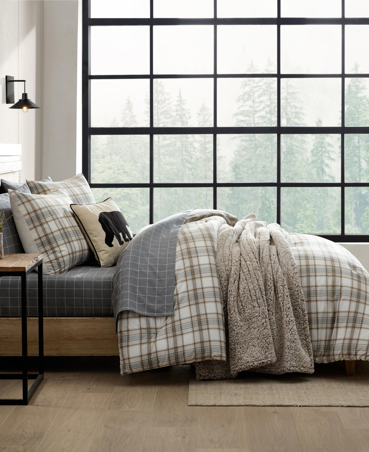 Eddie Bauer Ashland Plaid Cotton Reversible 3-pc. Comforter Set, Full/queen In Neutral