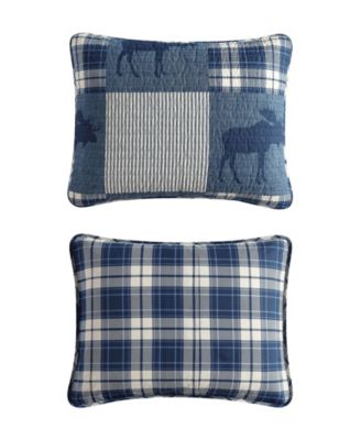 Moose Plaid Cotton Reversible 3-Pc. Quilt Set, Full/Queen