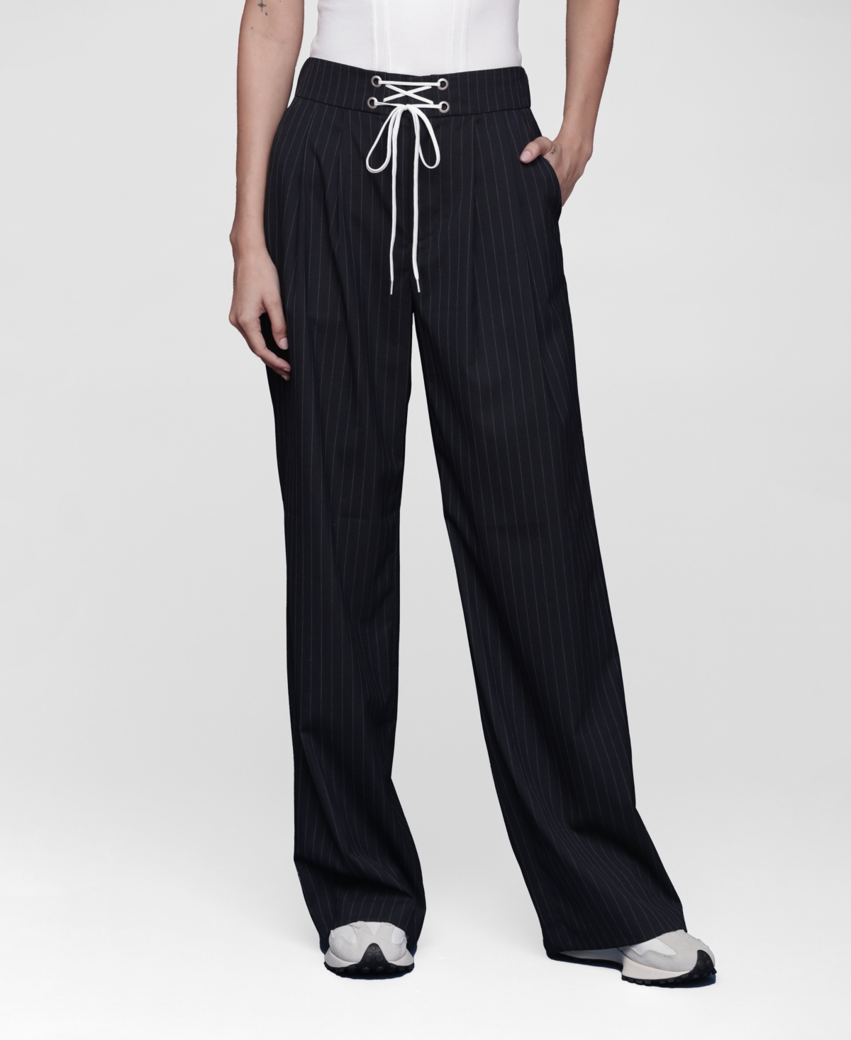 Avec Les Filles Women's Wide Leg Trousers In Blue