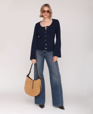 Women's Scoop Neck Long Sleeve Cardigan