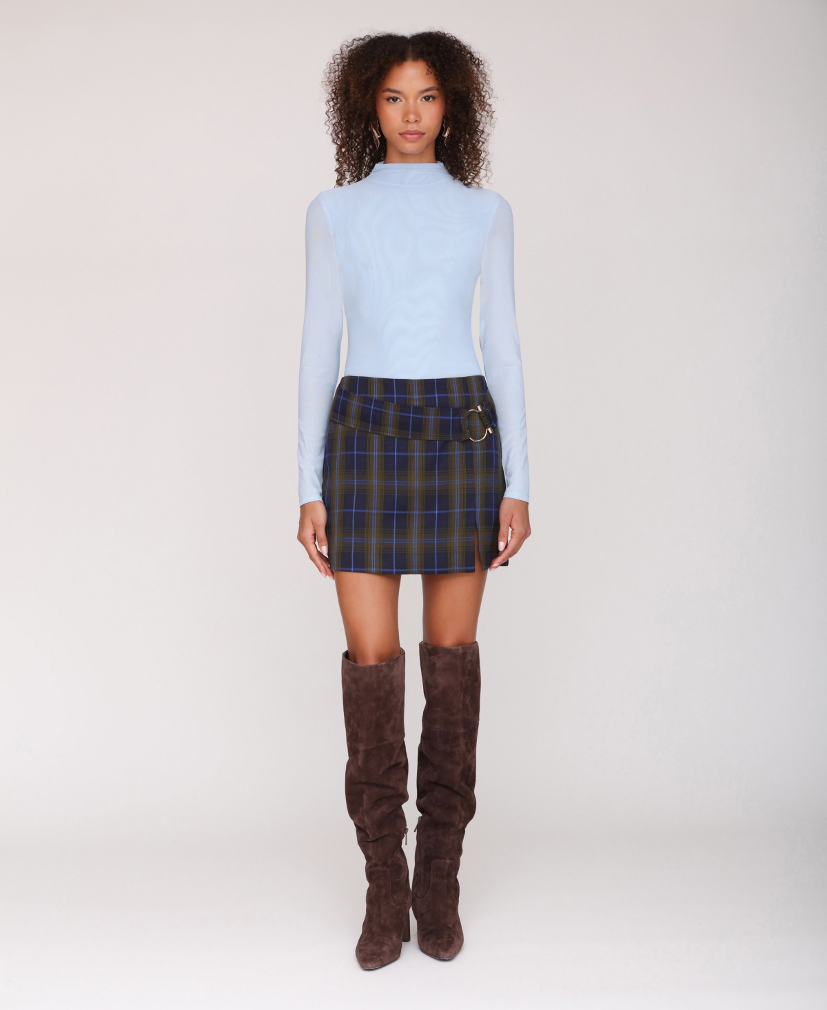Avec Les Filles Women's Mock Neck Top In Blue