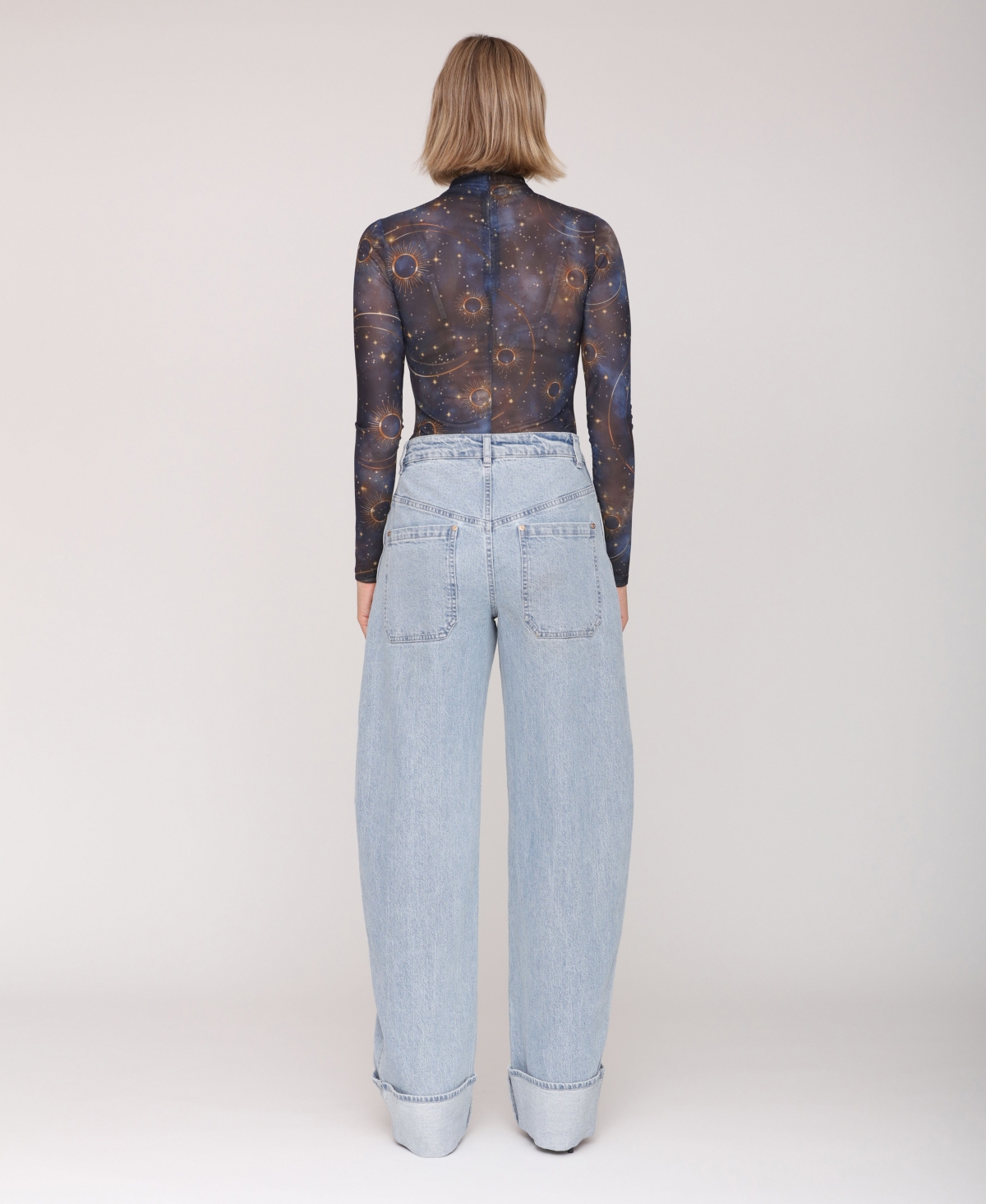 Avec Les Filles Women's Rolled Cuff Barrel Leg Jeans In Blue