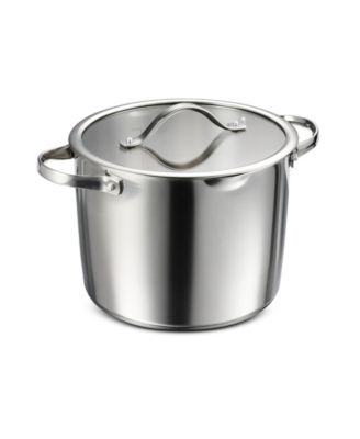 Tramontina - Tempo Tri-Ply Base Stainless Steel 8-Quart Stock Pot with Glass Lid