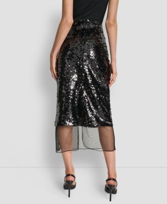 Women's Sequined Layered Mesh Skirt