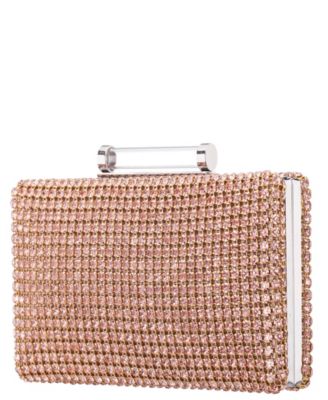 Mini Crystal Encrusted Minaudiere Lift Lock Clutch