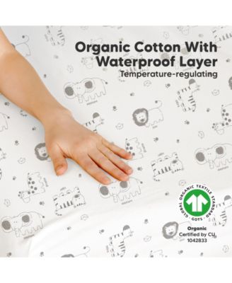 Soothe Waterproof Pack N Play Sheets for Girls, Boys, 2pk 38x26 Cotton Mini Crib Sheets Fitted, Soft, Breathable