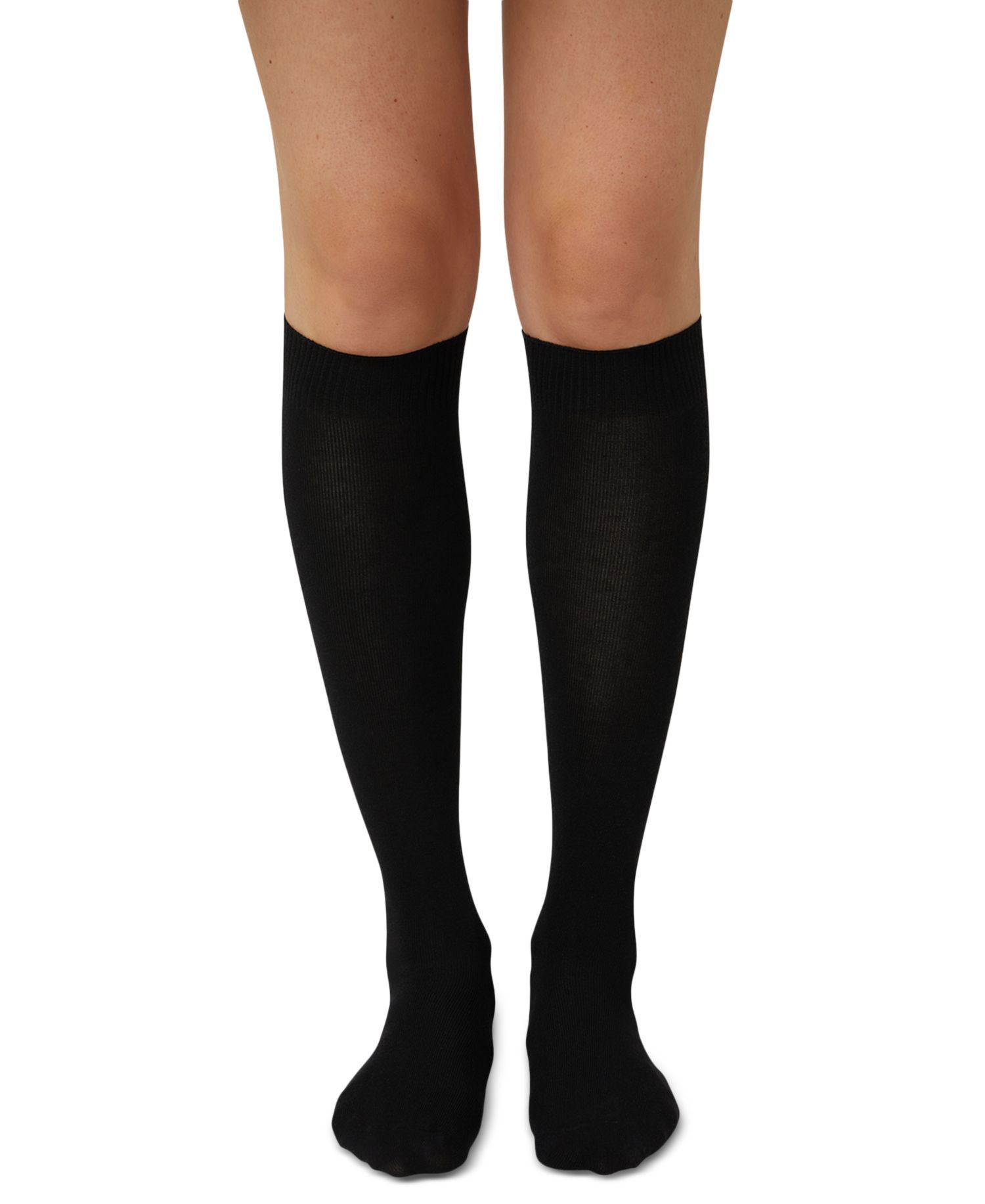 Women's Flat Knit Knee High Socks 3 Pair Pack U21135