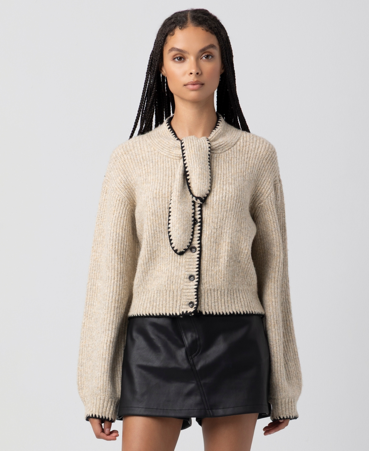 Blanknyc Women's Whipstitch Detail Cardigan In Pink