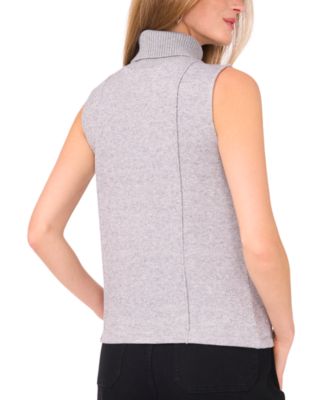 Women's Sleeveless Ribbed Turtleneck Sweater