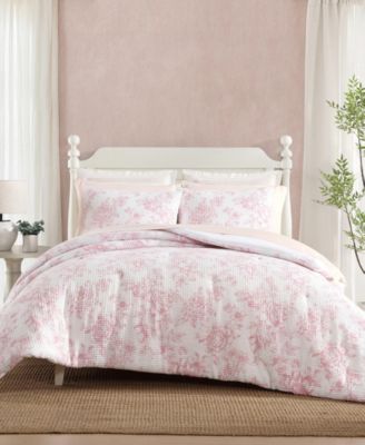 Laura Ashley Delphine Poly Waffle Comforter Set In Multi
