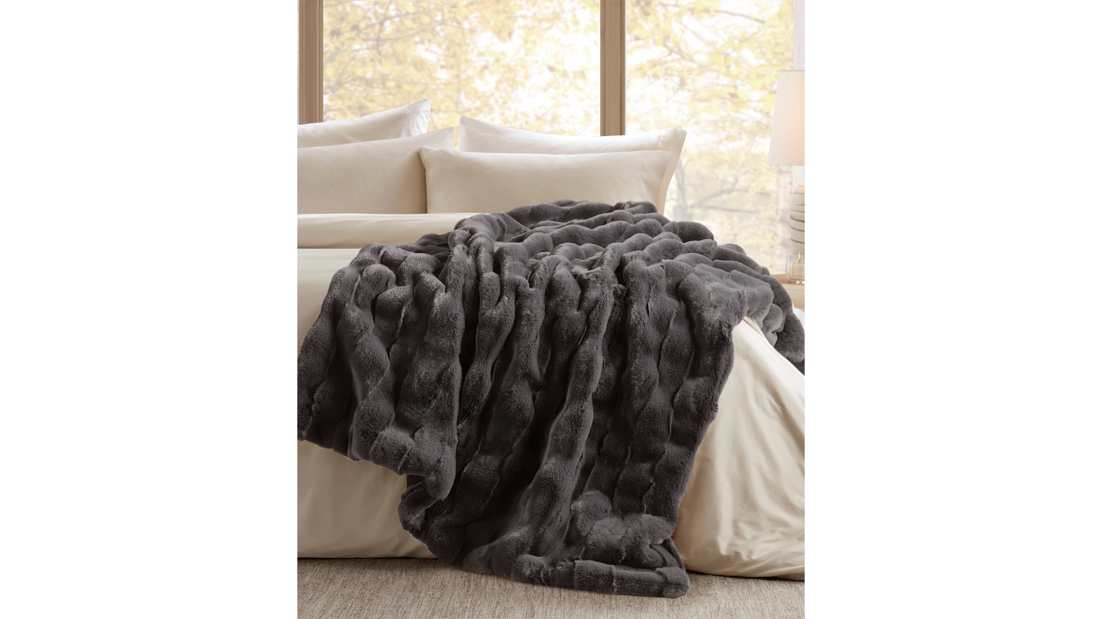 Madison Park Vivienne Faux Fur Throw, 50" x 60"