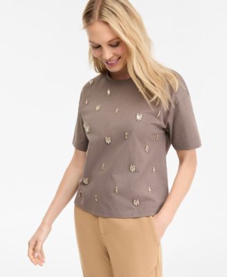 Women's Cotton Embellished Tee, Macy's Exclusive
