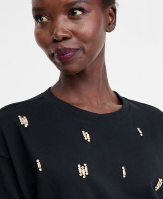 Women's Cotton Embellished Tee, Macy's Exclusive