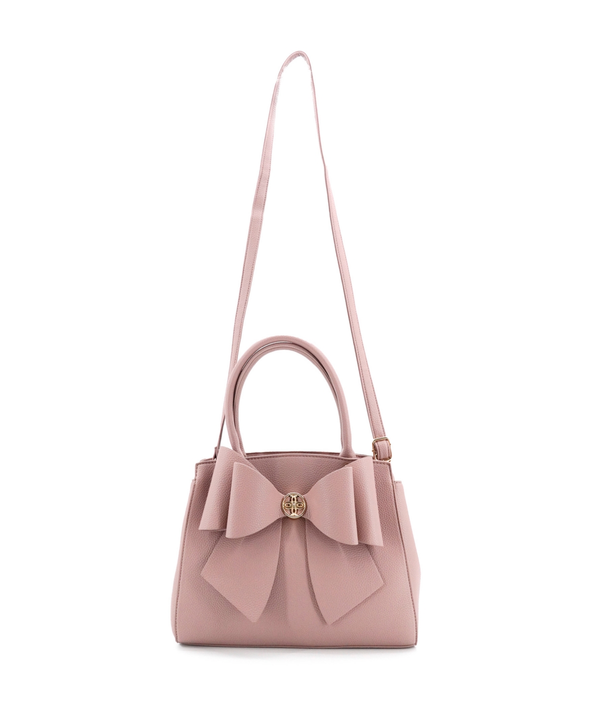 Like Dreams Park Double Bowtie Zipper Satchel Bag In Purple