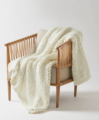 Chunky-Knit Handmade Throw, 50" x 60"