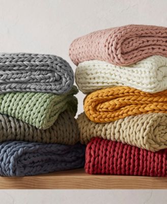 Chunky-Knit Handmade Throw, 50" x 60"