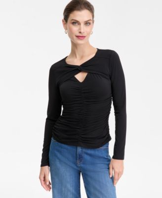 Women's Twist Keyhole Ruched Top, Macy's Exclusive