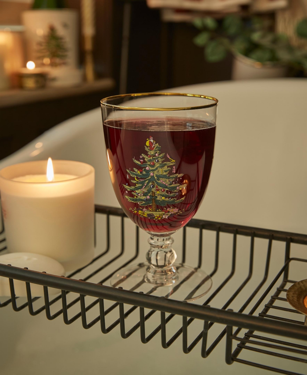 Spode Christmas Tree Goblets, Set of 4