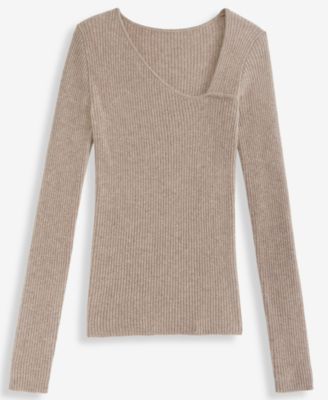 Soft by Women's Cashmere Fitted Asymmetrical Sweater