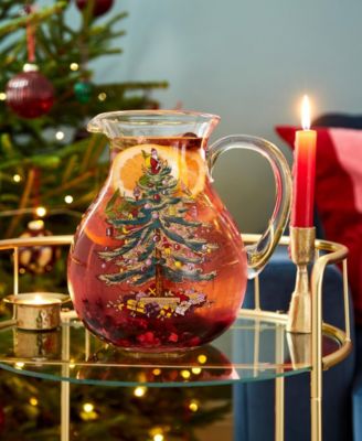 Christmas Tree Glass Pitcher