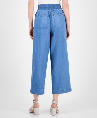 Women's Chambray Drawstring-Waist Pants