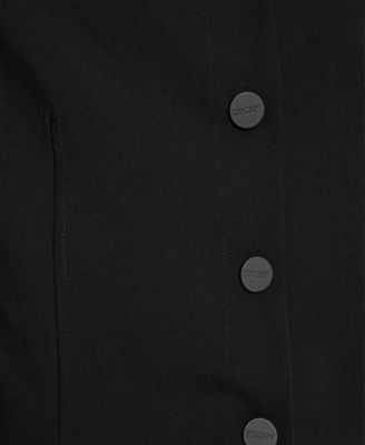 Women's Mandarin Collar Button Front Cropped Jacket