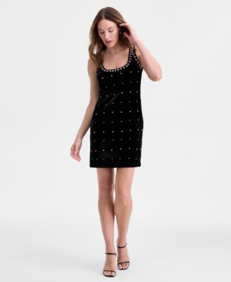On 34th - Women's Embellished Stretch Velvet Mini Dress
