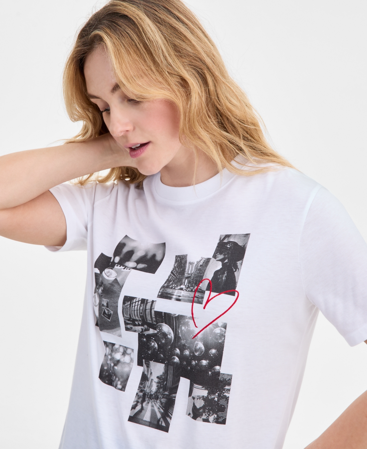 On 34th Women's Knit Photo Collage Graphic T-shirt, Macy's Exclusive In Animal Print