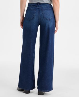 Women's Midnight-Wash Embellished Wide-Leg Jeans, Macy's Exclusive
