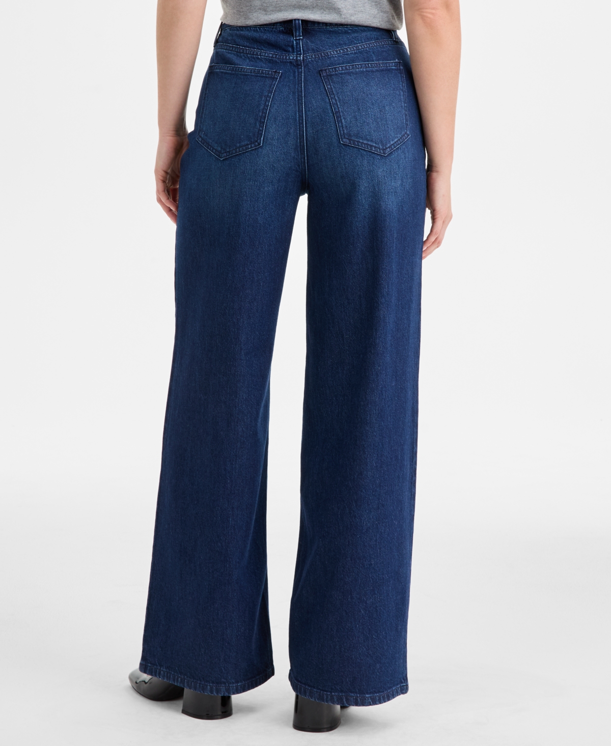 On 34th Women's Midnight-Wash Embellished Wide-Leg Jeans, Macy's Exclusive