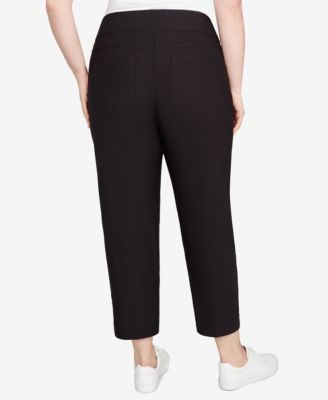 Plus Size Smooth Silky Tech Knit Ankle Pants
