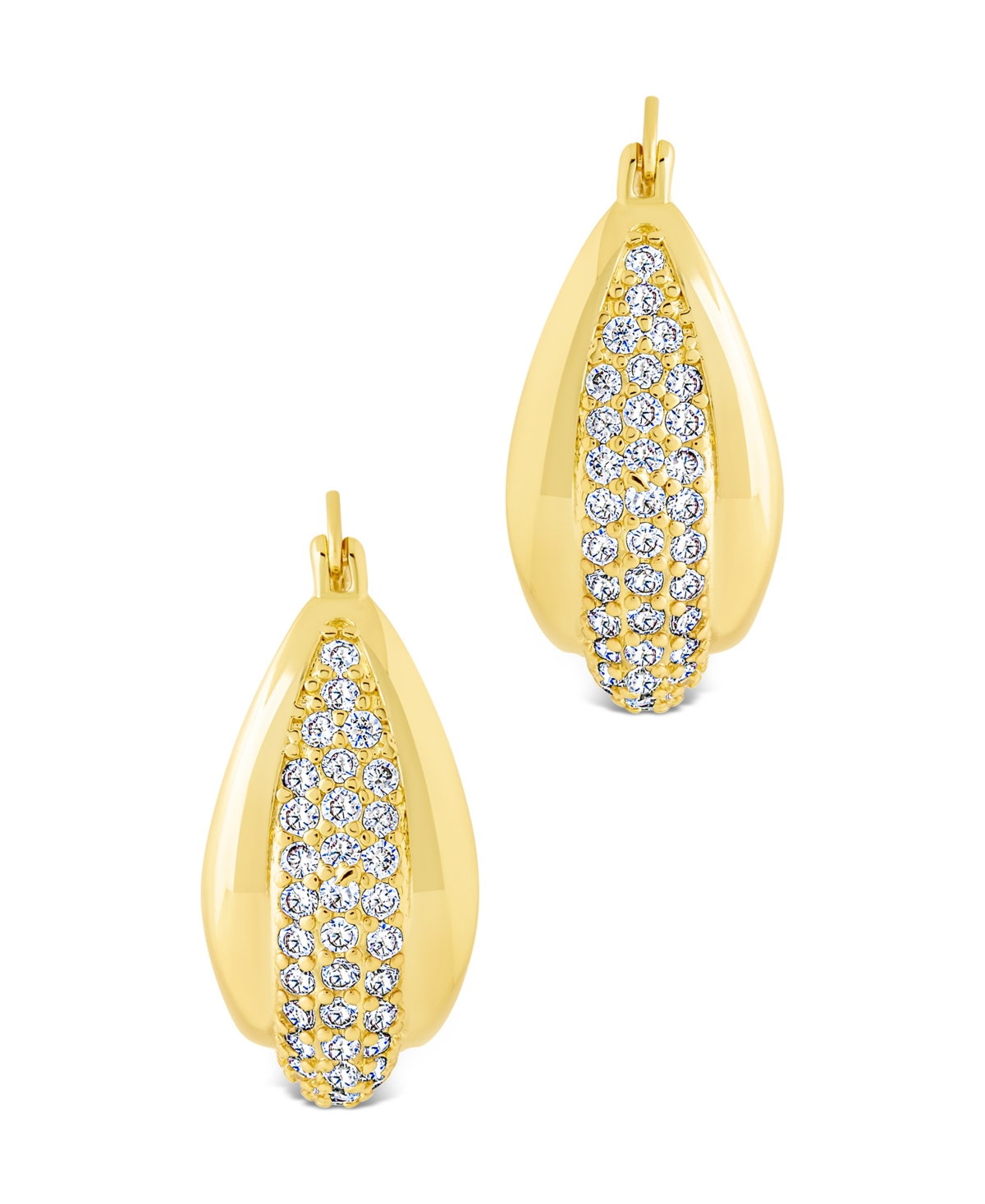 Sterling Forever Philina Cubic Zirconia Hoop Earrings In Gold