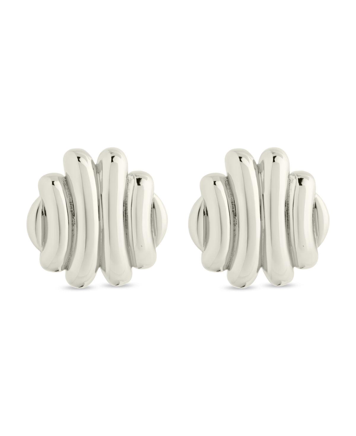 Sterling Forever Rudy Textured Stud Earrings In Silver