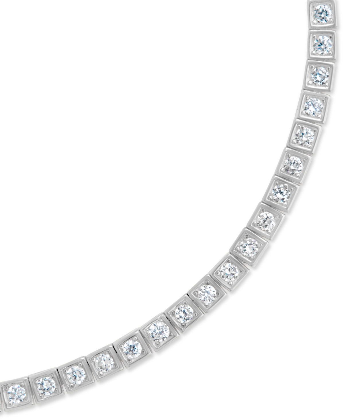 Sterling Forever Christina Square Cubic Zirconia Tennis Bracelet In Silver