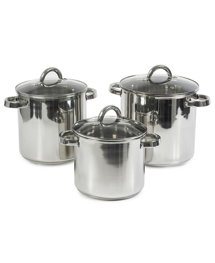 3-Piece Sedona Kitchen Stainless Steel Stock Pot Set