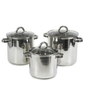 Sedona Kitchen Stainless Steel 3-Pc. Stock Pot Set - Macy's