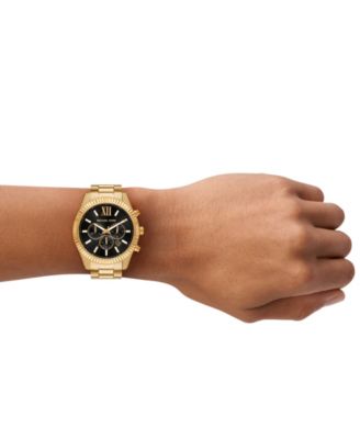 Men's Lexington Chronograph Gold-Tone Stainless Steel Watch Set, 44mm