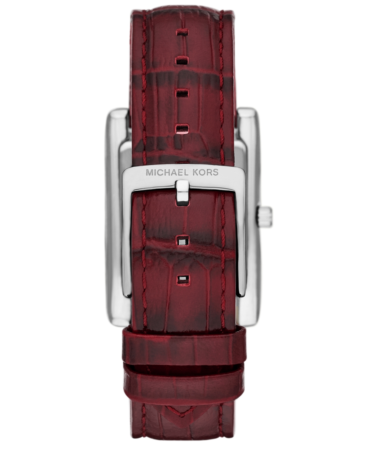 Michael Kors Women's Essex Three-hand Red Leather Watch, 26x36mm In Red
