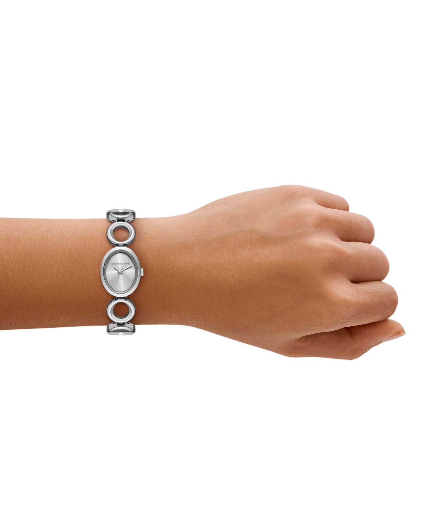 Женские часы Michael Kors Maude Three-Hand Silver-Tone Stainless Steel Watch, 22mm — фото 4