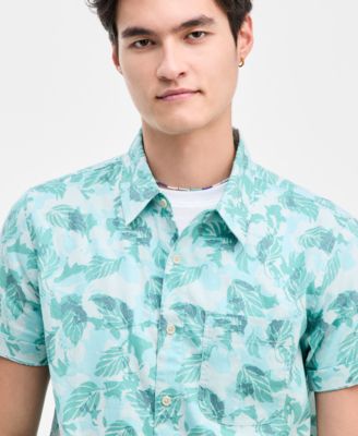 Men's Forest Leaf Short-Sleeve Button-Up Shirt, Macy's Exclusive
