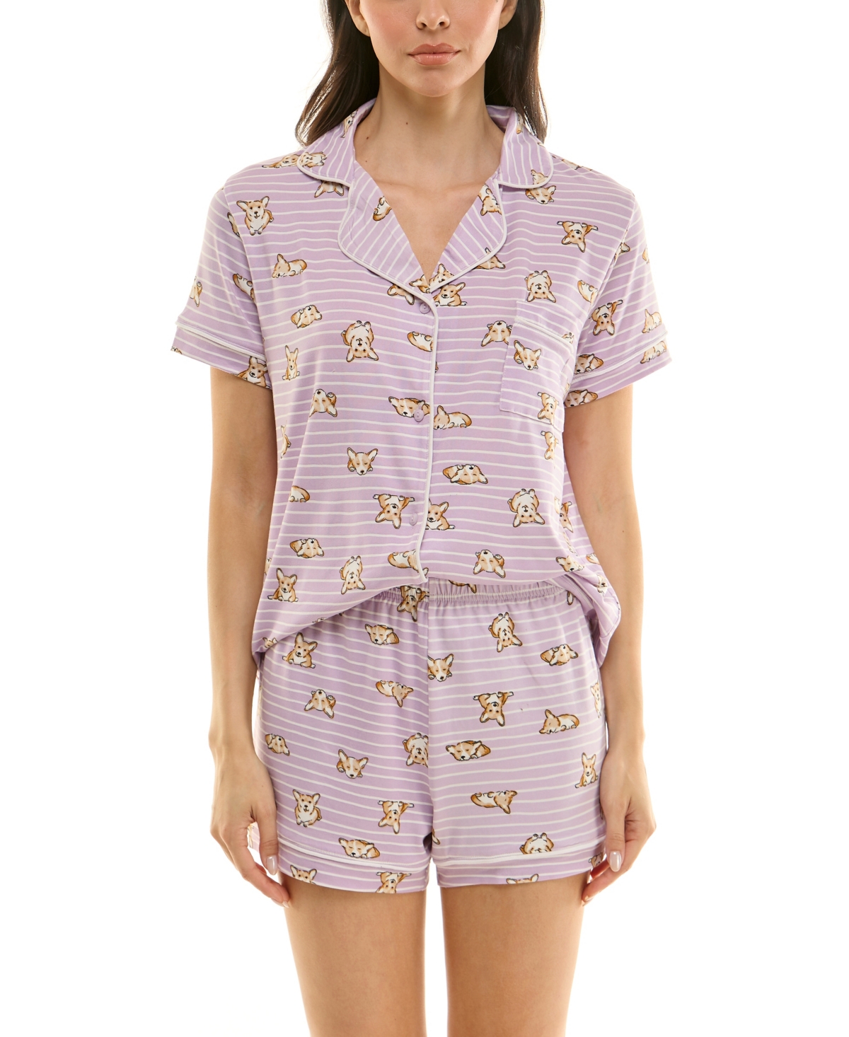 Derek Heart Women's Printed Top And Shorts Set In Multi